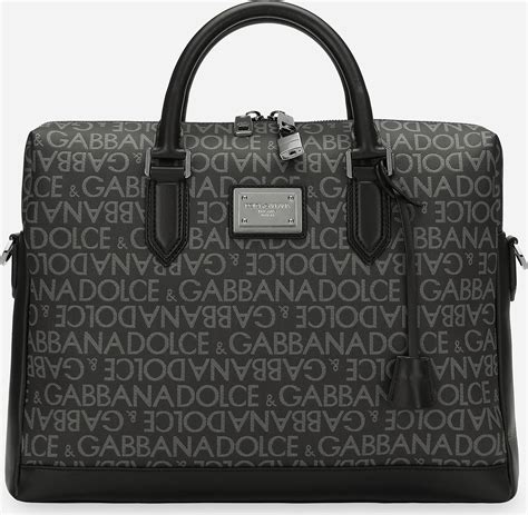 dolce gabbana briefcase uomo coccodrillo|Coated jacquard briefcase .